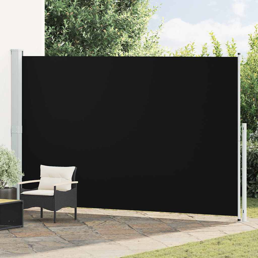 sammenrullelig sidemarkise til terrassen 220x514 cm sort