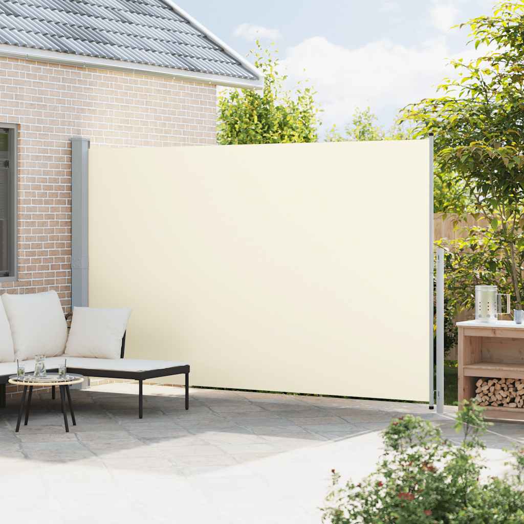 sammenrullelig sidemarkise til terrassen 220x514 cm cremefarvet