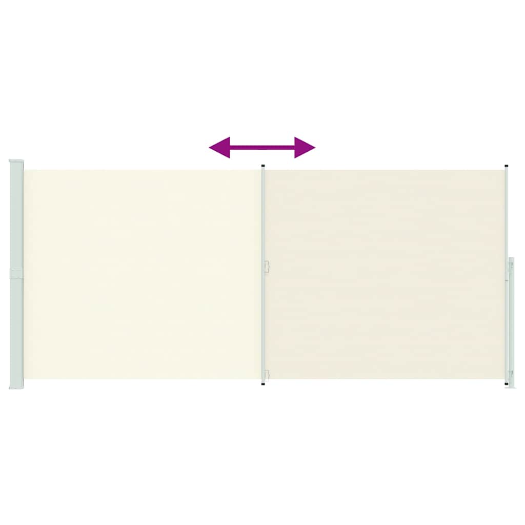 sammenrullelig sidemarkise til terrassen 220x514 cm cremefarvet