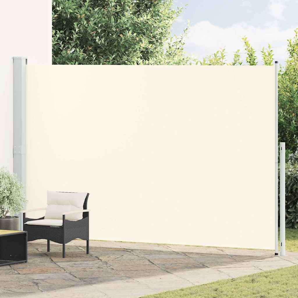 sammenrullelig sidemarkise til terrassen 220x514 cm cremefarvet
