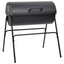 tøndegrill med 2 grillriste 80x95x90 cm stål sort