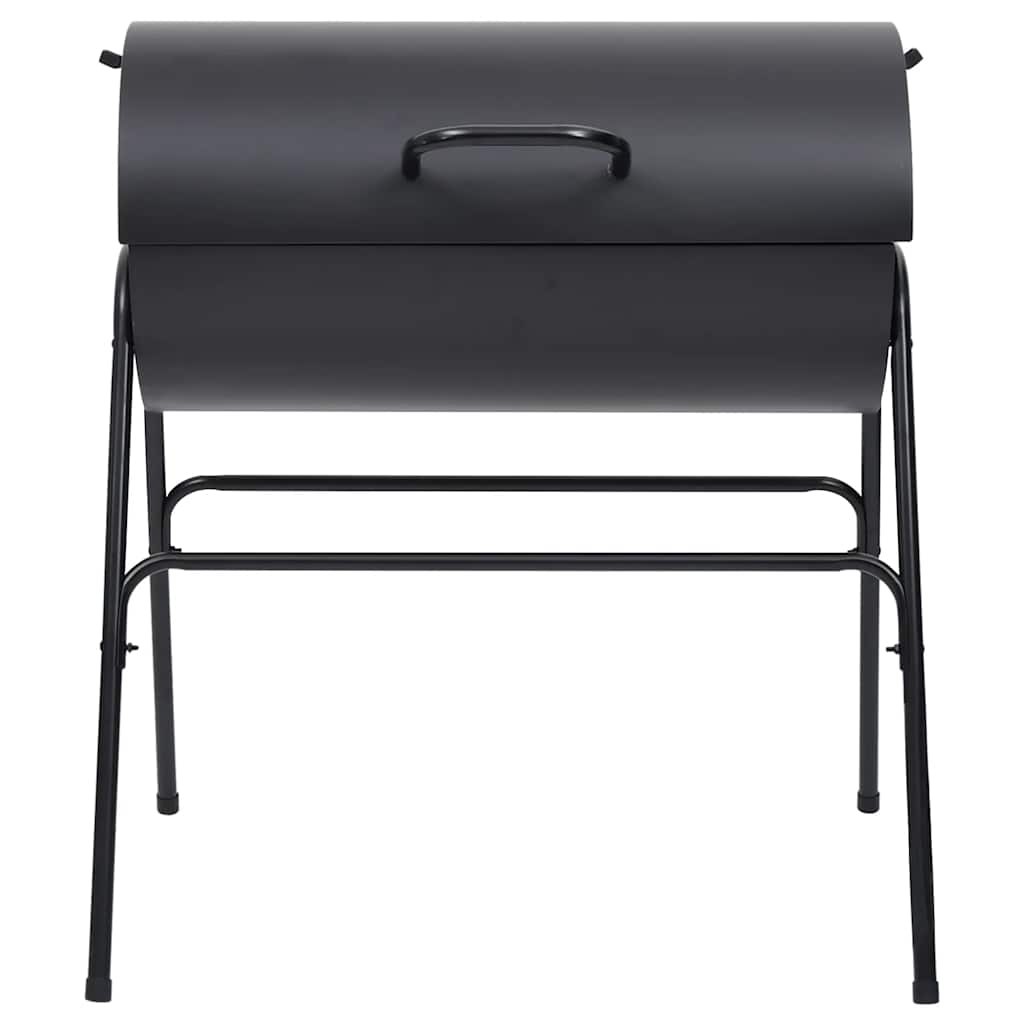 tøndegrill med 2 grillriste 80x95x90 cm stål sort