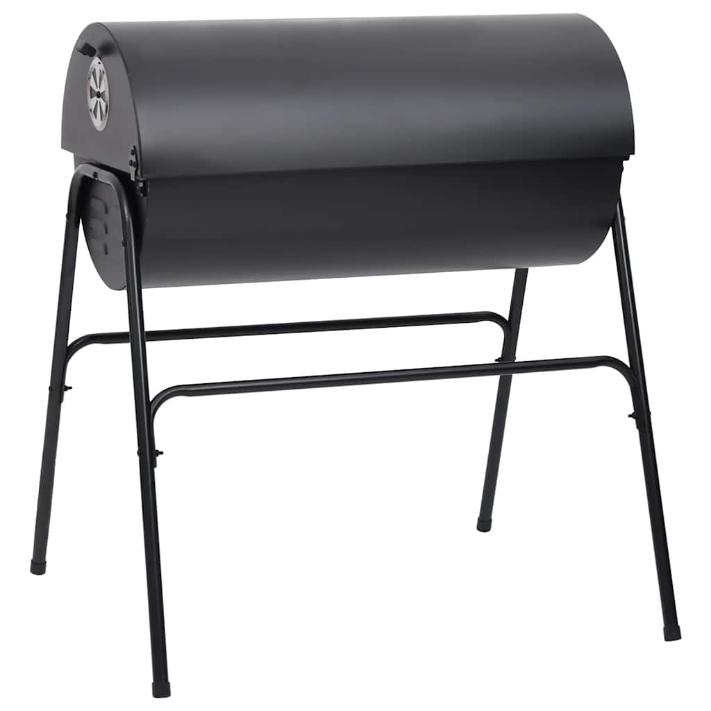 tøndegrill med 2 grillriste 80x95x90 cm stål sort