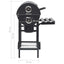 tøndegrill med hjul og hylder 115x85x95 cm stål sort