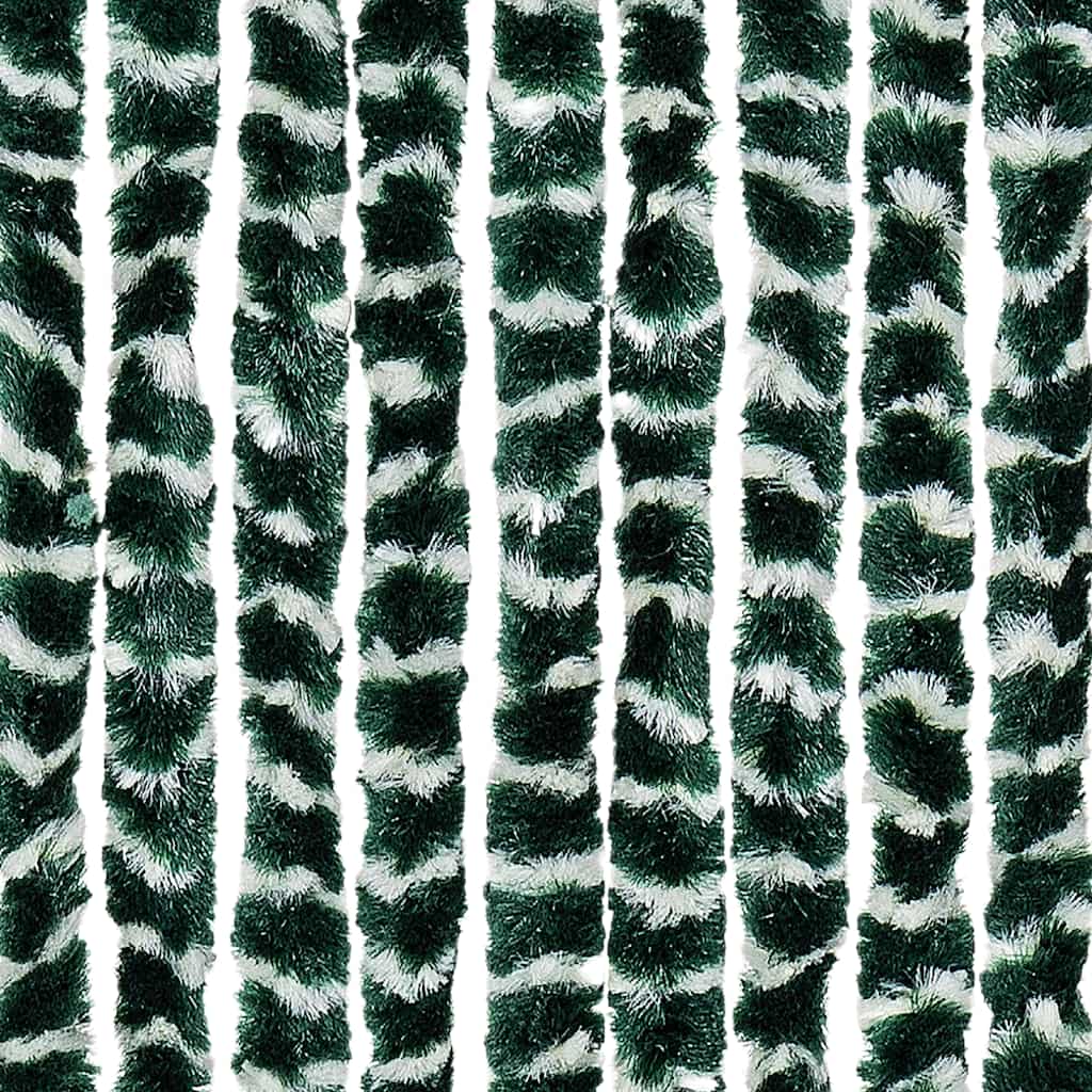 insektgardin 56x185 cm chenille grøn og hvid