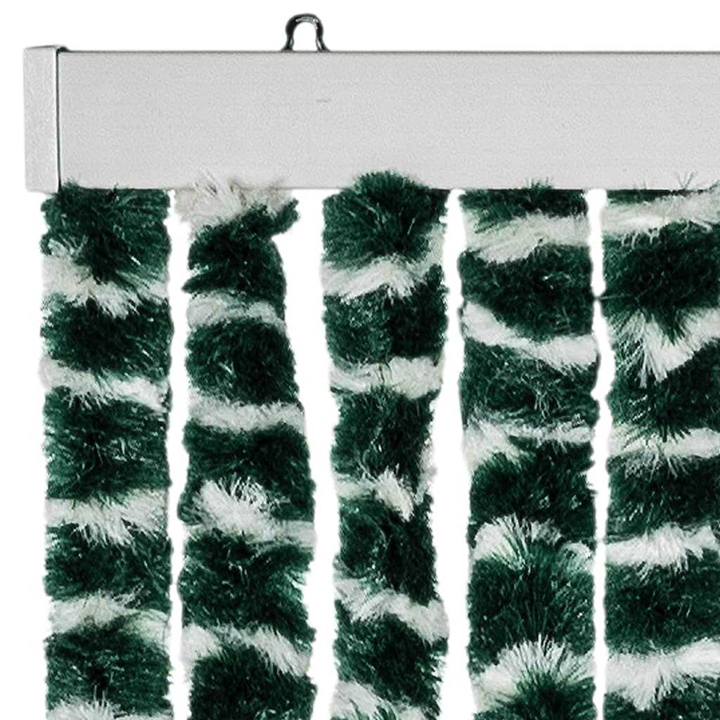 insektgardin 100x220 cm chenille grøn og hvid
