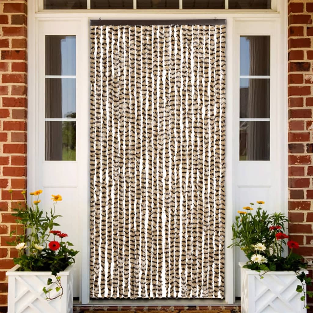 insektgardin 100x220 cm chenille beige og brun