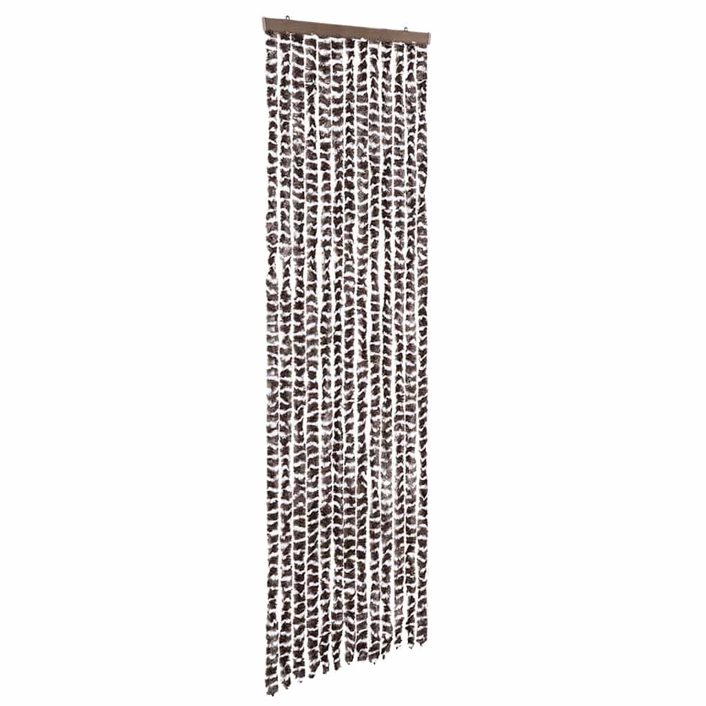 insektgardin 56x185 cm chenille brun og hvid