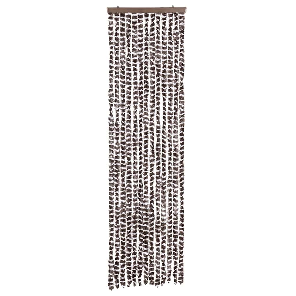 insektgardin 56x185 cm chenille brun og hvid