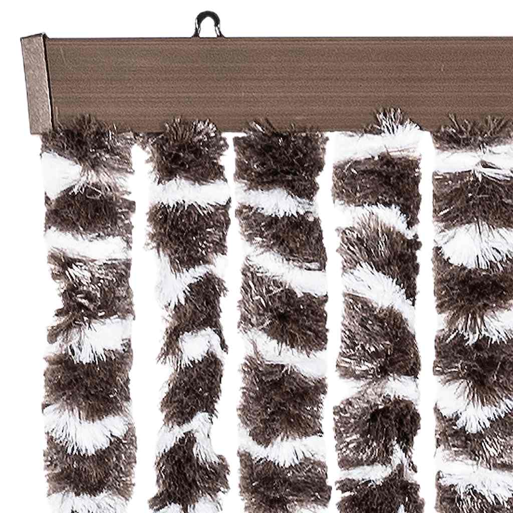 insektgardin 56x185 cm chenille brun og hvid