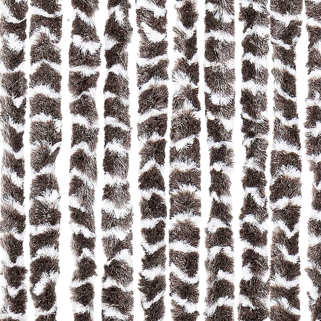 insektgardin 56x185 cm chenille brun og hvid
