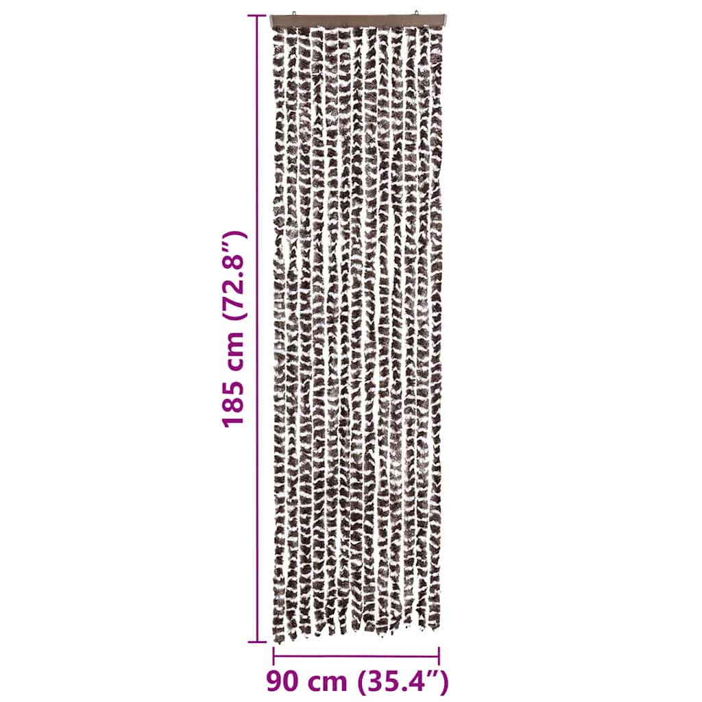 insektgardin 56x185 cm chenille brun og hvid