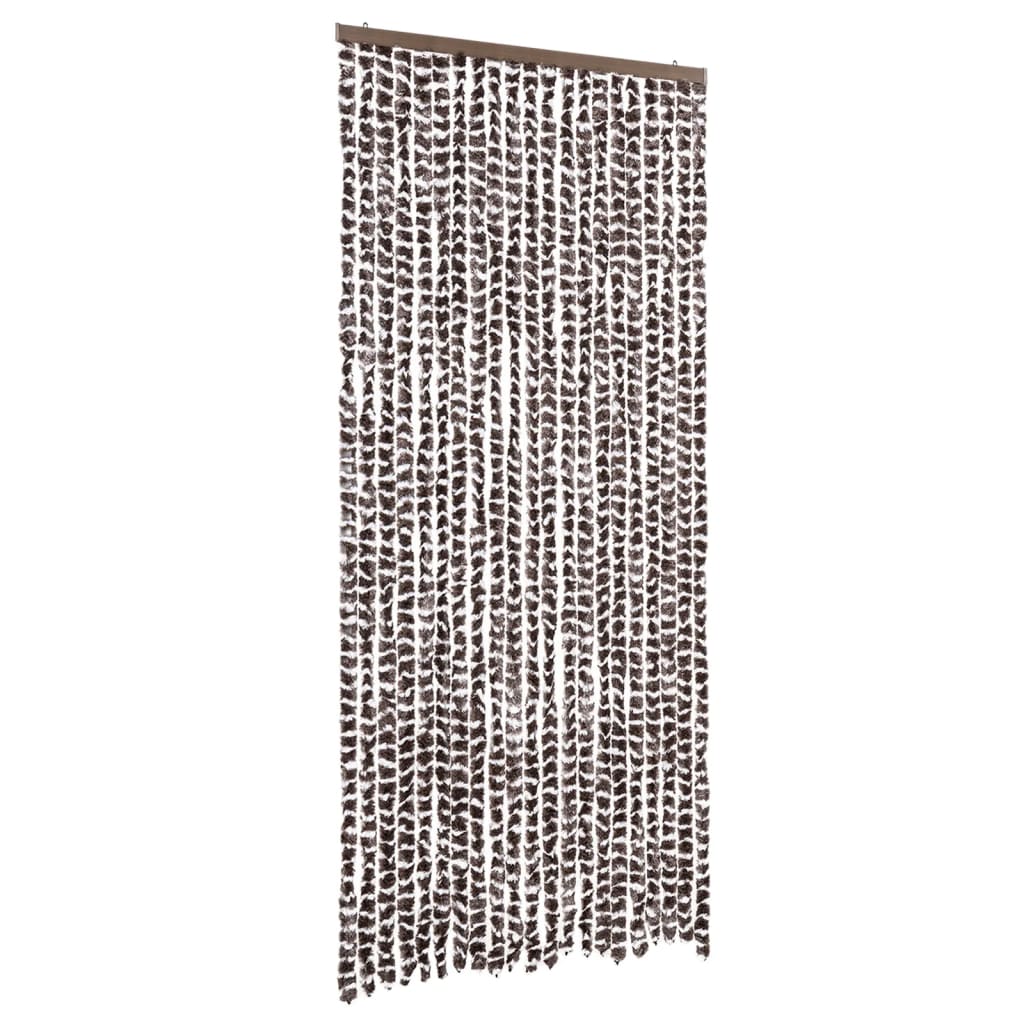 insektgardin 90x220 cm chenille brun og hvid