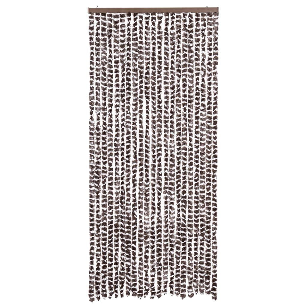 insektgardin 90x220 cm chenille brun og hvid