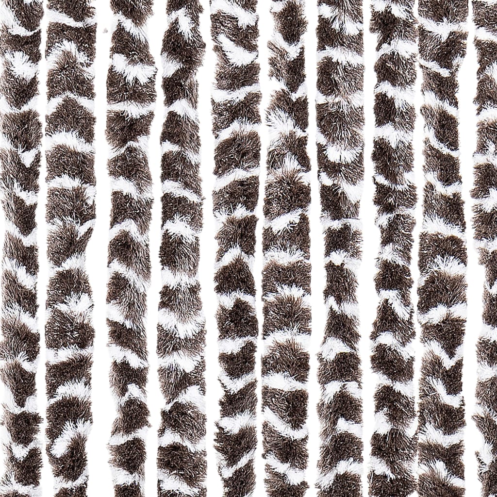 insektgardin 90x220 cm chenille brun og hvid