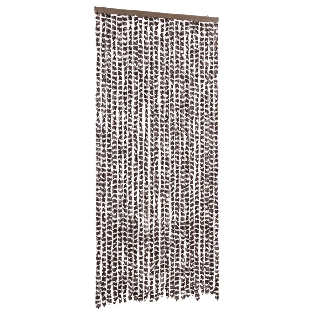 insektgardin 100x220 cm chenille brun og hvid