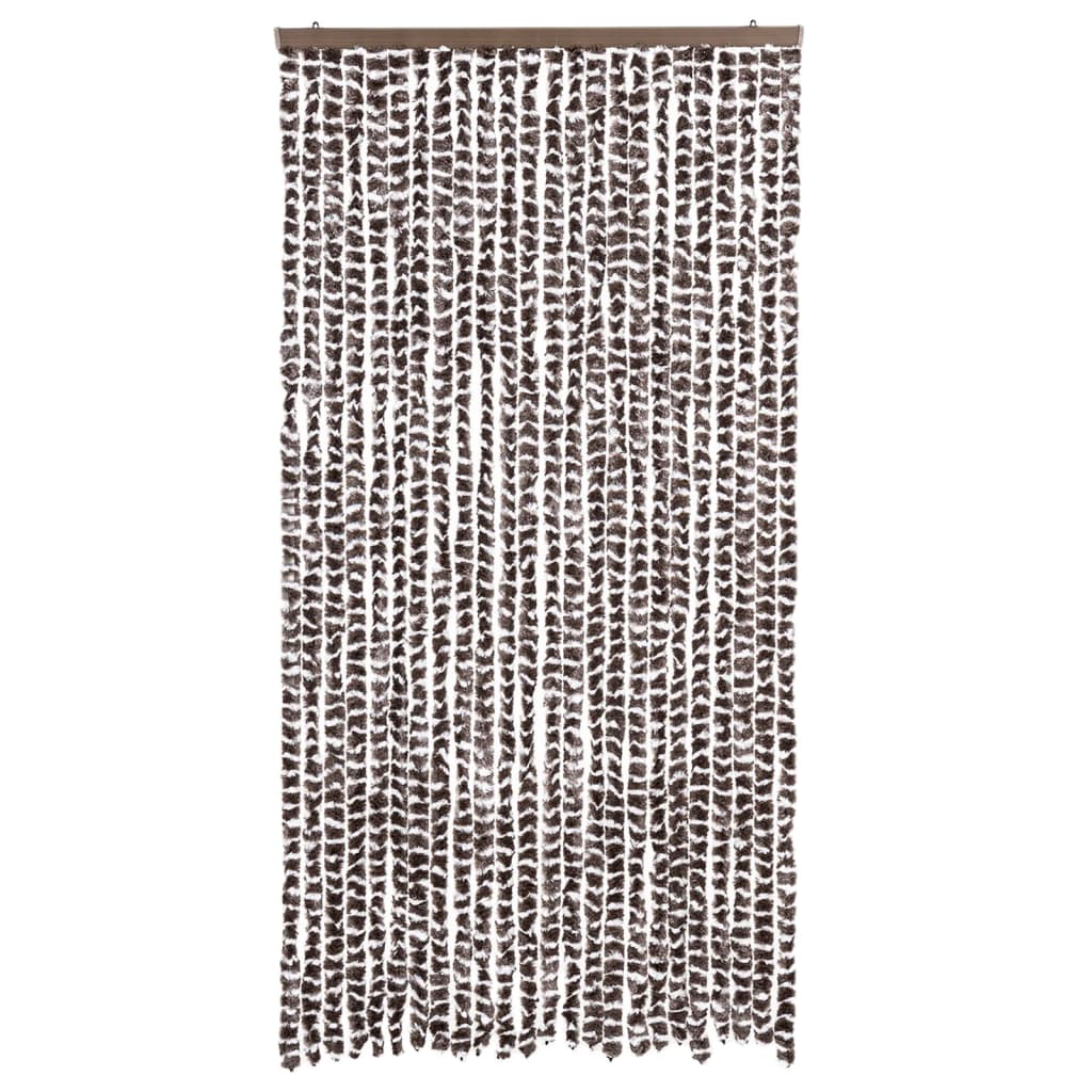 insektgardin 100x220 cm chenille brun og hvid