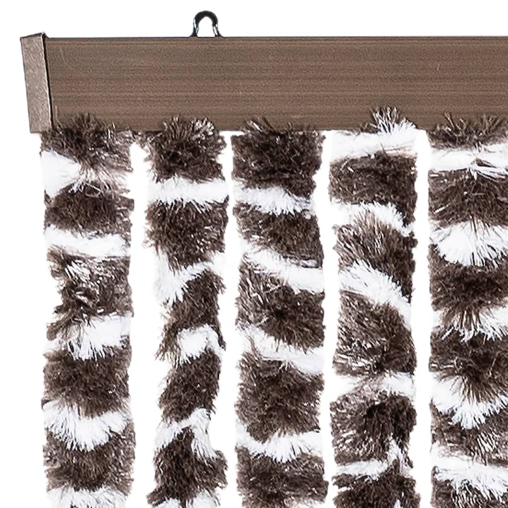 insektgardin 100x220 cm chenille brun og hvid