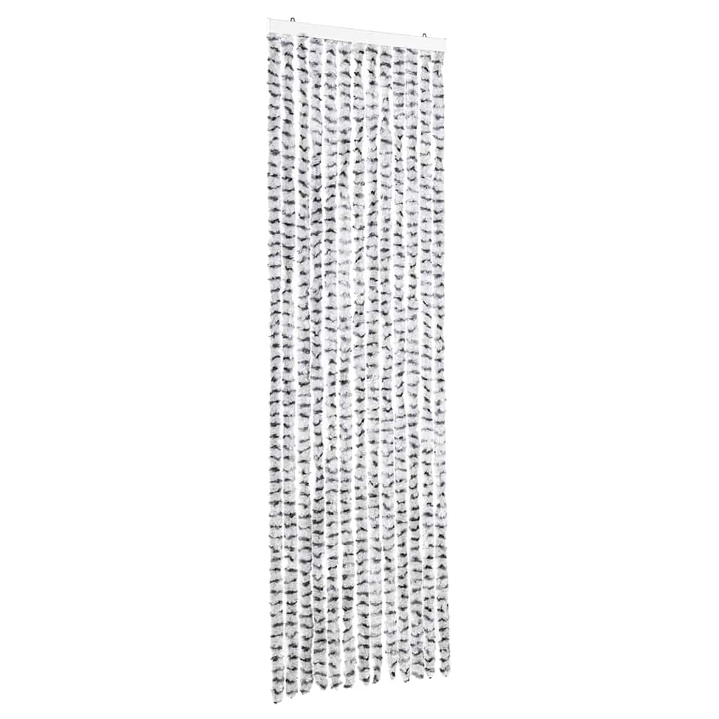 insektgardin 56x185 cm chenille lysegrå og mørkegrå