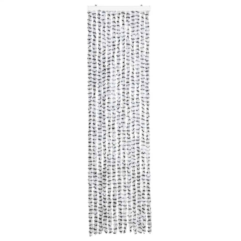 insektgardin 56x185 cm chenille lysegrå og mørkegrå