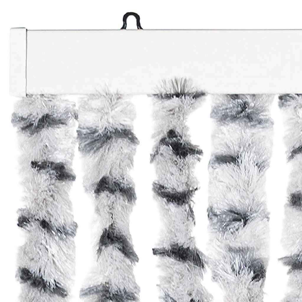 insektgardin 56x185 cm chenille lysegrå og mørkegrå