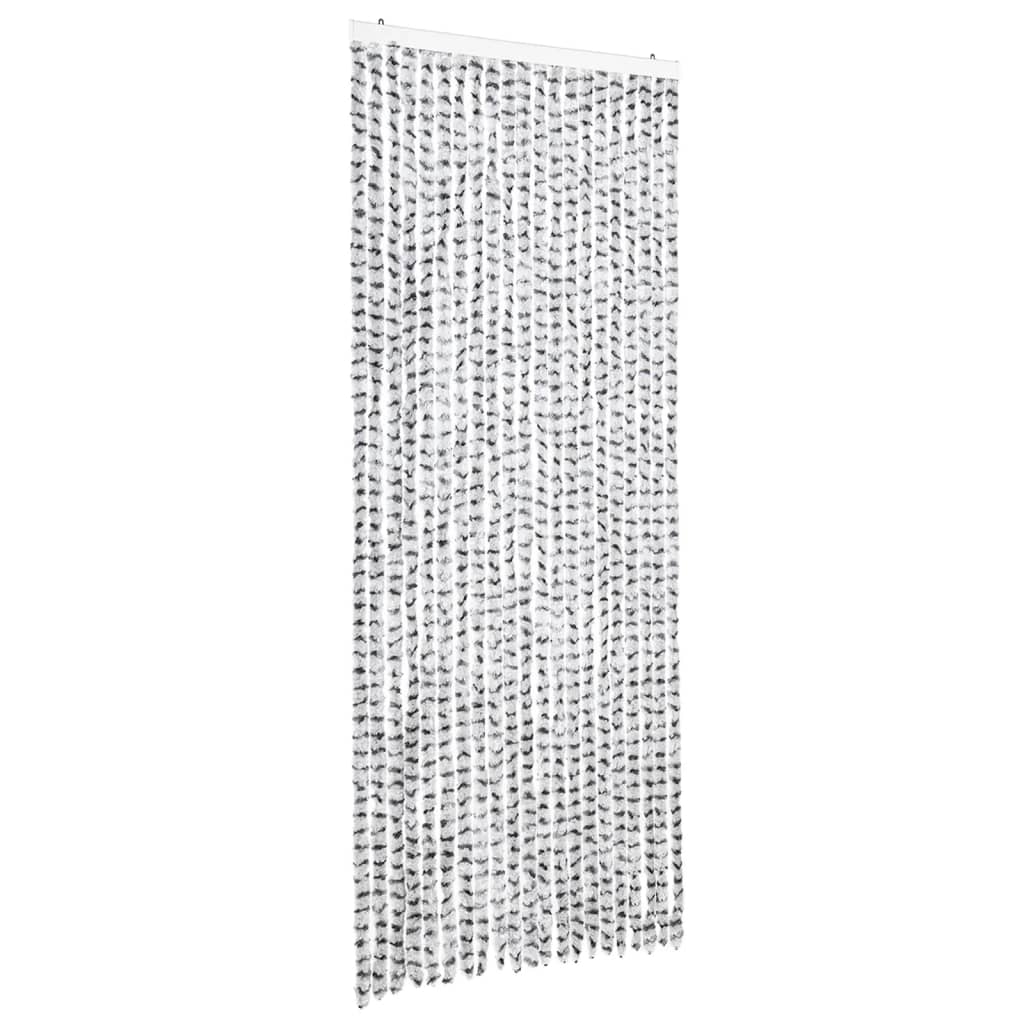 insektgardin 90x220 cm chenille lysegrå og mørkegrå