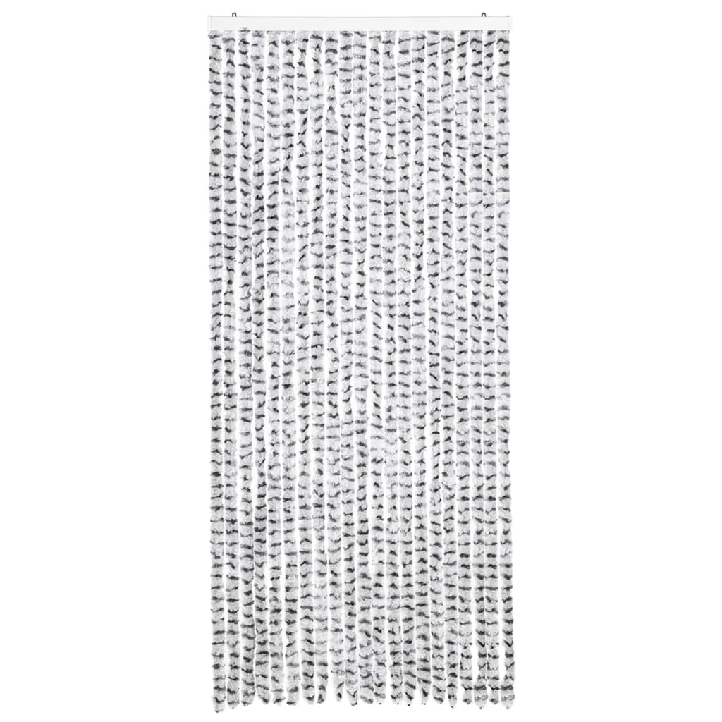 insektgardin 90x220 cm chenille lysegrå og mørkegrå