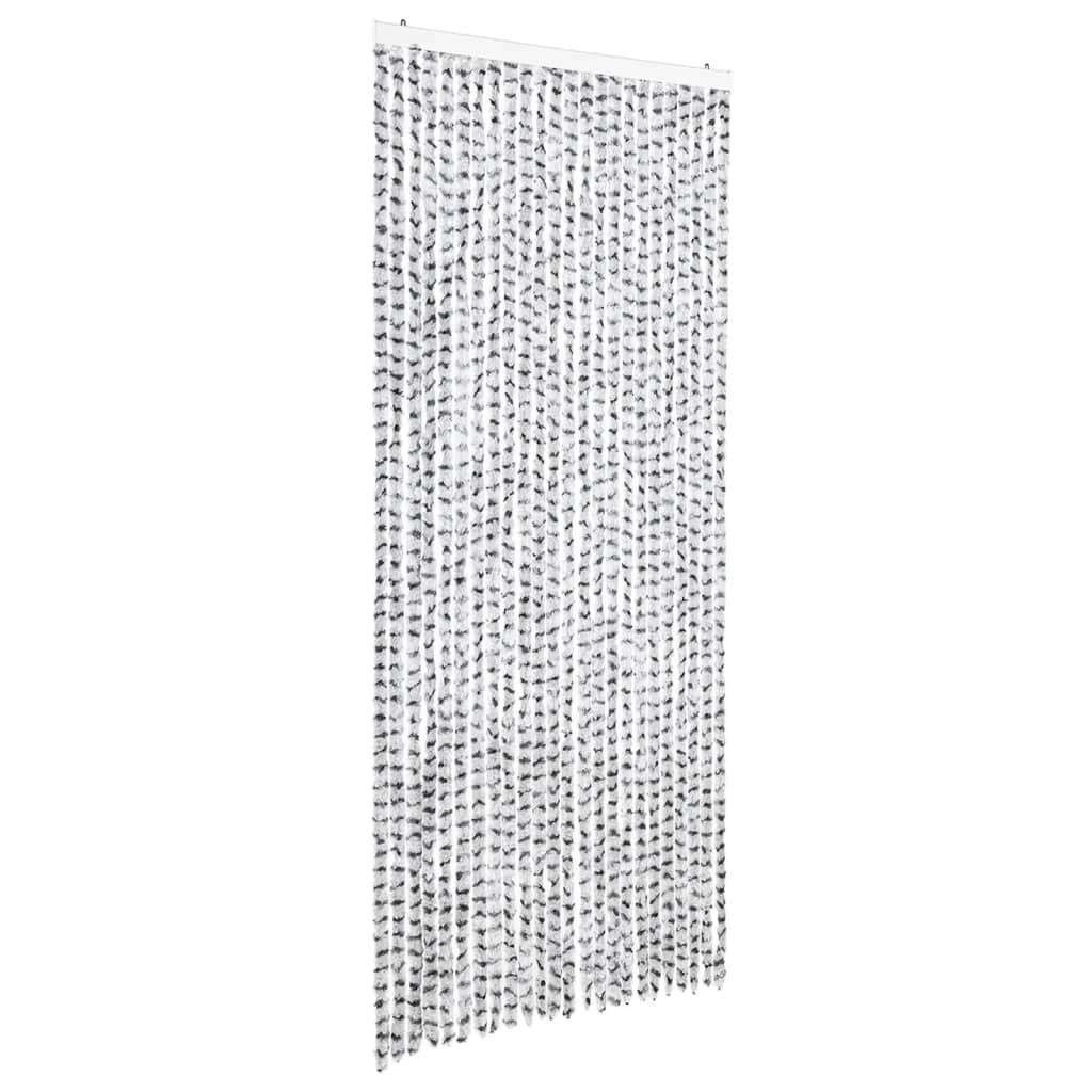 insektgardin 100x220 cm chenille lysegrå og mørkegrå