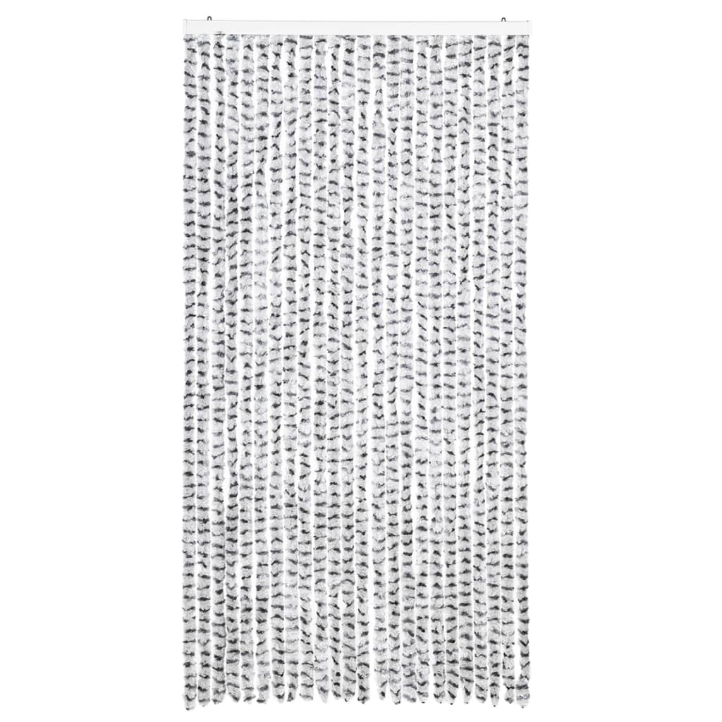 insektgardin 100x220 cm chenille lysegrå og mørkegrå