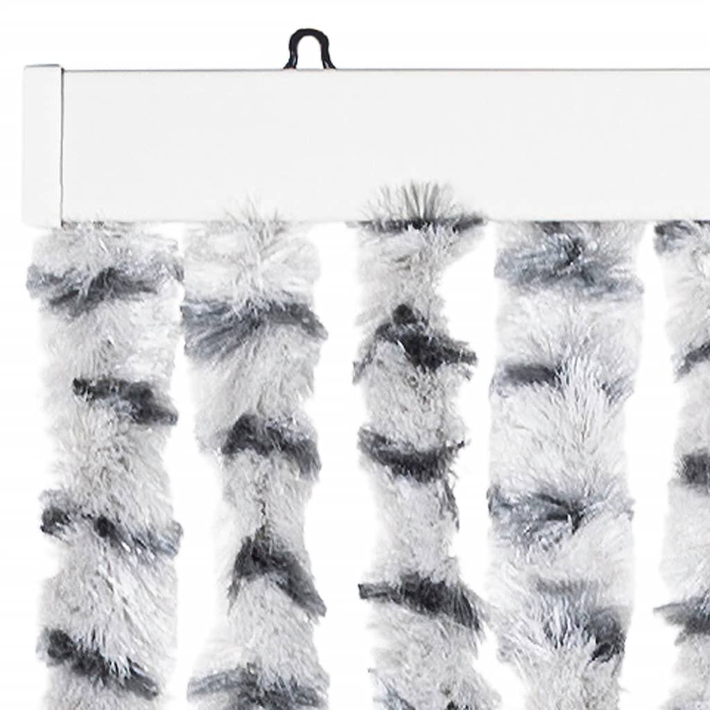 insektgardin 100x220 cm chenille lysegrå og mørkegrå