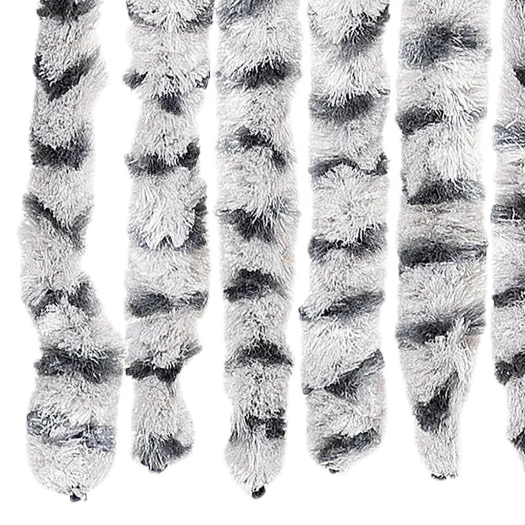 insektgardin 100x220 cm chenille lysegrå og mørkegrå