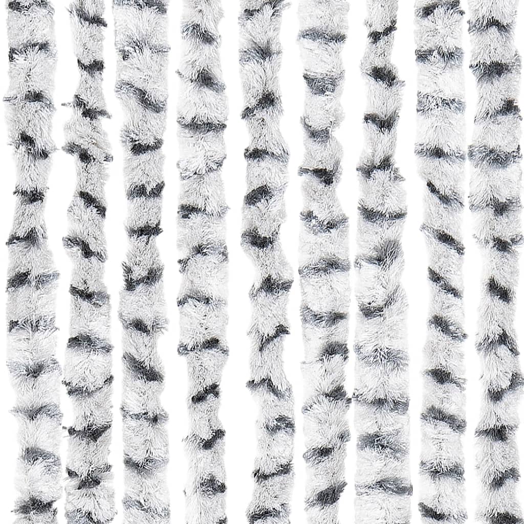 insektgardin 100x220 cm chenille lysegrå og mørkegrå