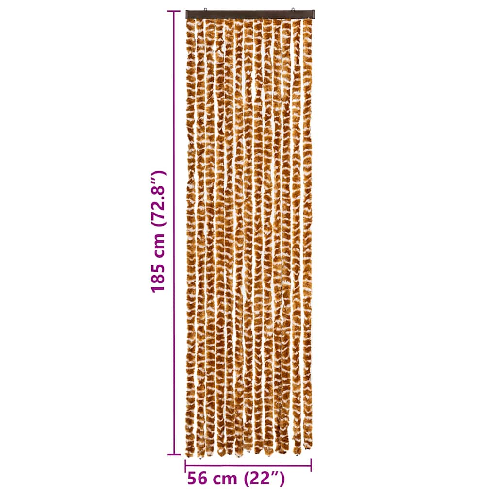 insektgardin 56x185 cm chenille okker og hvid