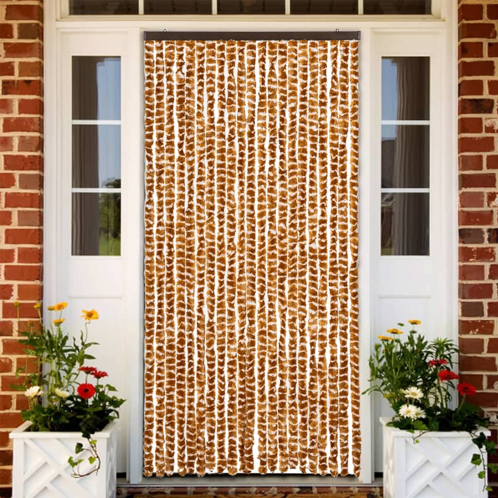 insektgardin 90x220 cm chenille okker og hvid