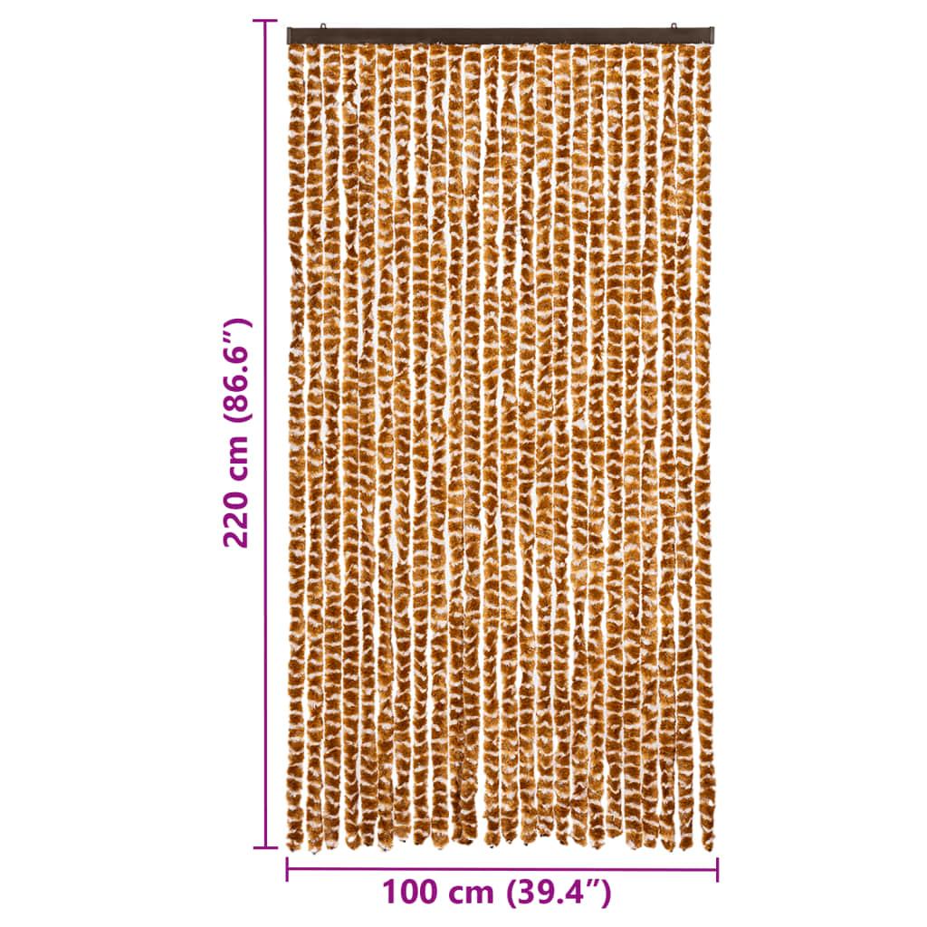 insektgardin 100x220 cm chenille okker og hvid