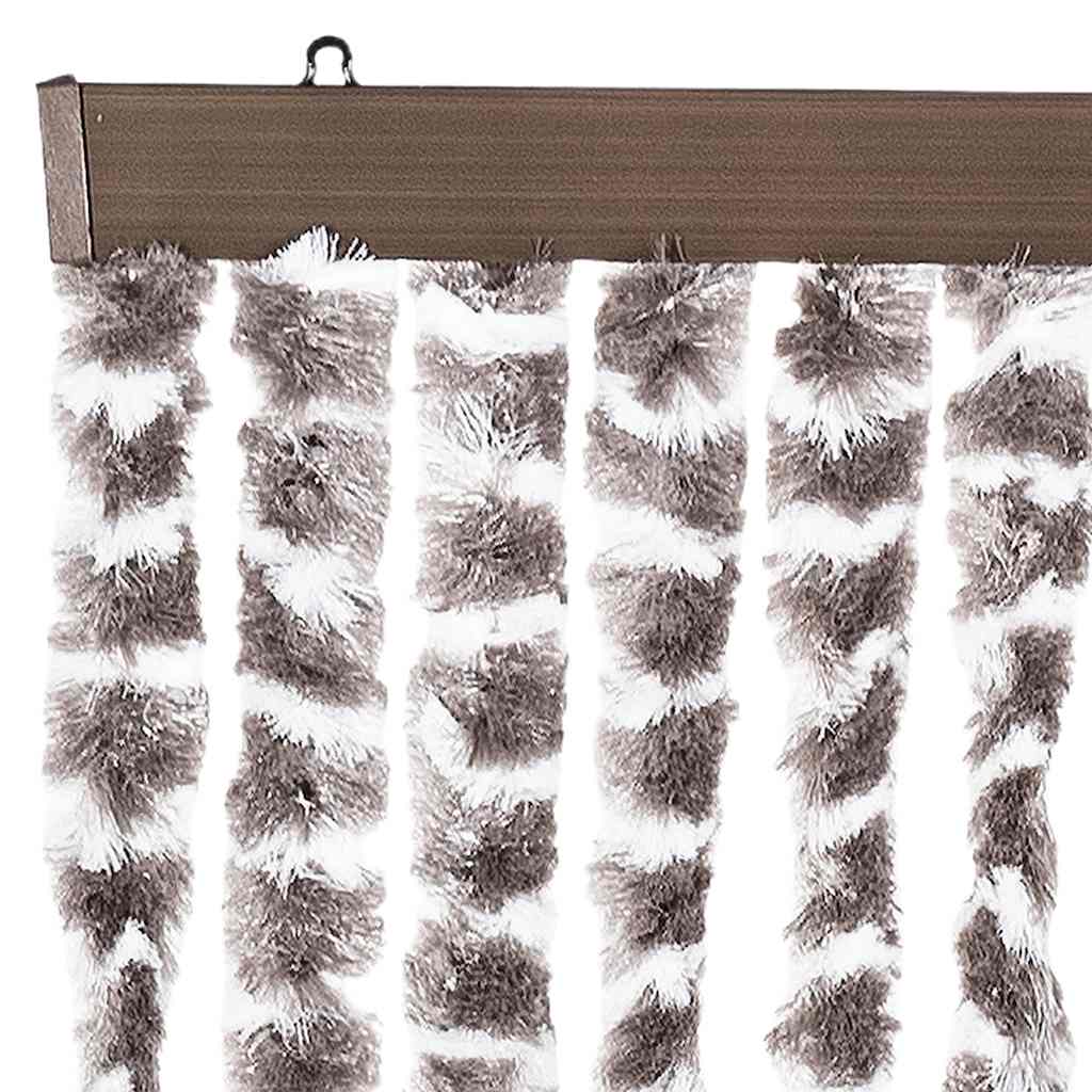 insektgardin 56x185 cm chenille gråbrun og hvid