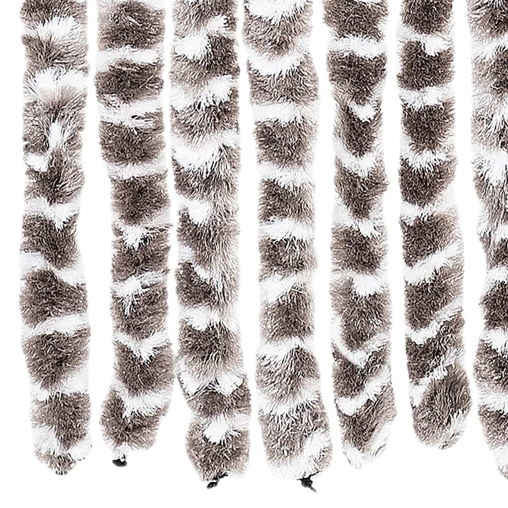 insektgardin 56x185 cm chenille gråbrun og hvid