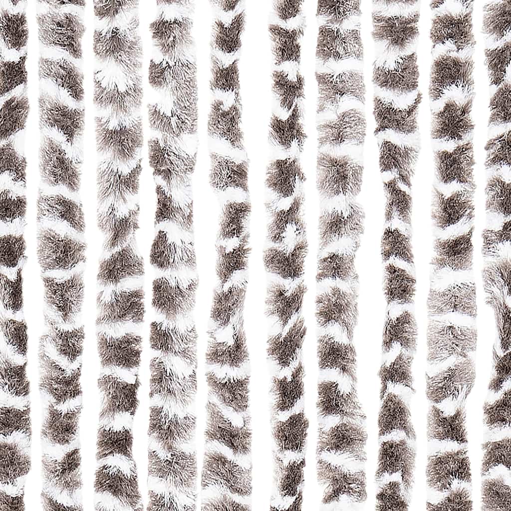 insektgardin 56x185 cm chenille gråbrun og hvid