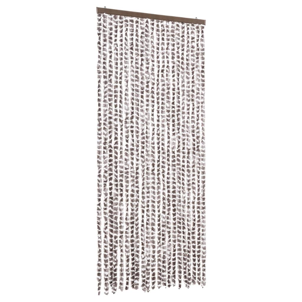 insektgardin 90x220 cm chenille gråbrun og hvid