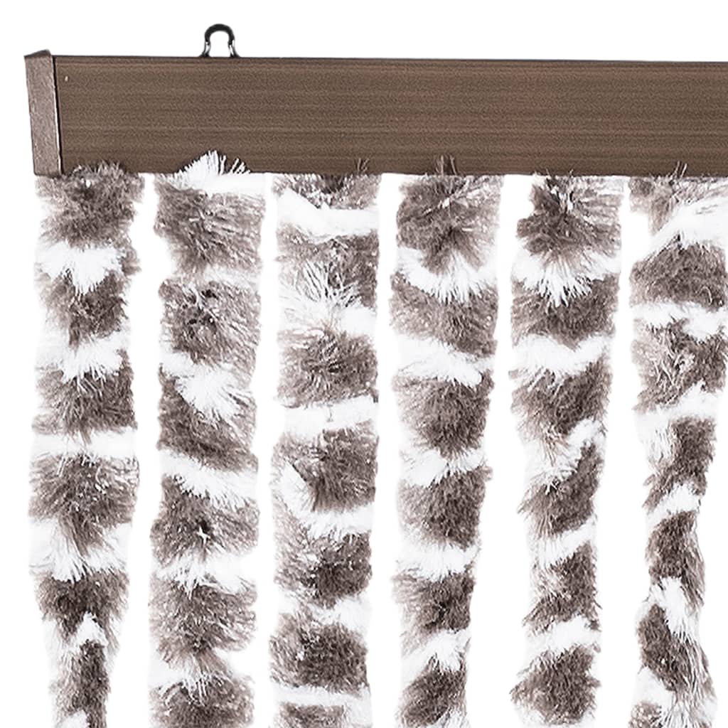 insektgardin 90x220 cm chenille gråbrun og hvid
