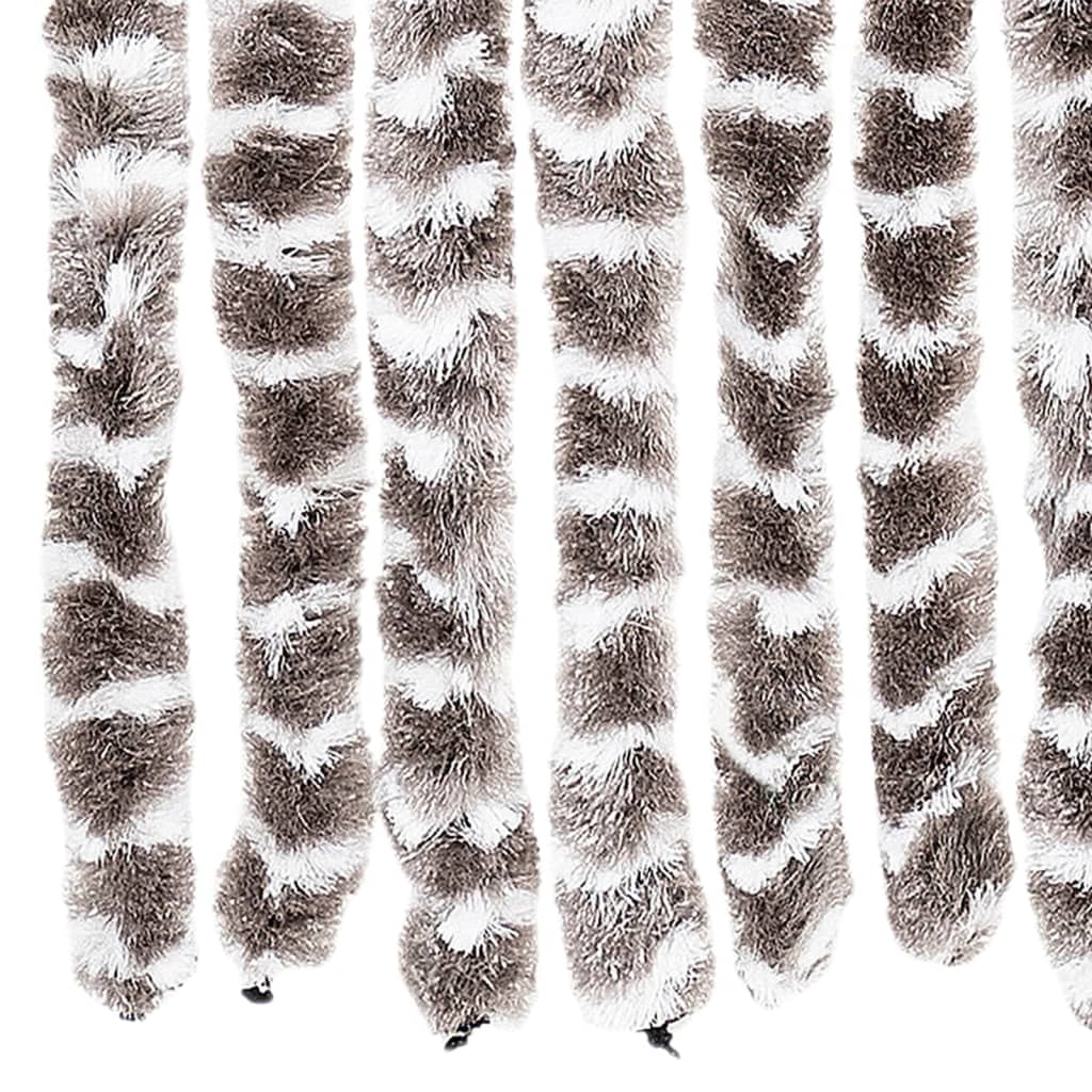 insektgardin 90x220 cm chenille gråbrun og hvid