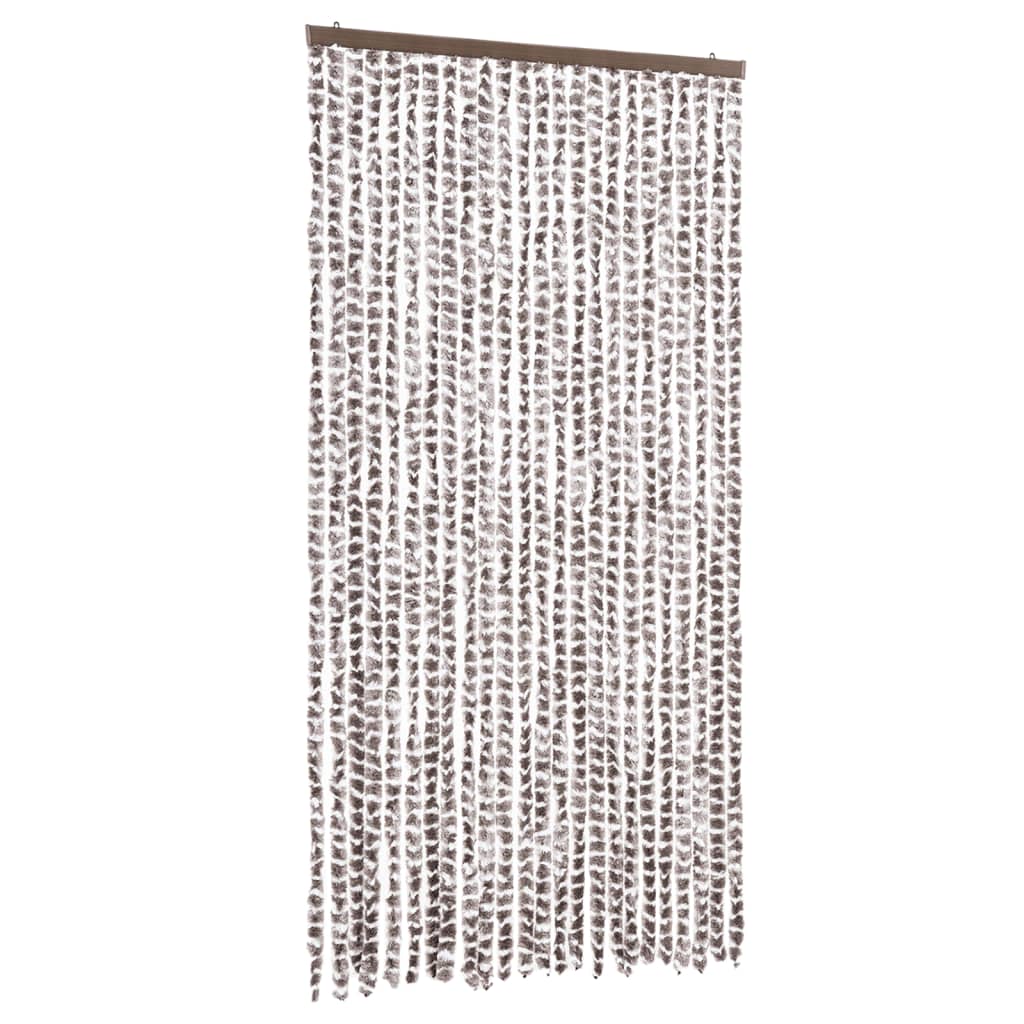 insektgardin 100x220 cm chenille gråbrun og hvid