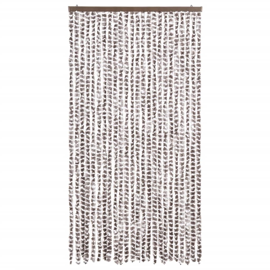 insektgardin 100x220 cm chenille gråbrun og hvid
