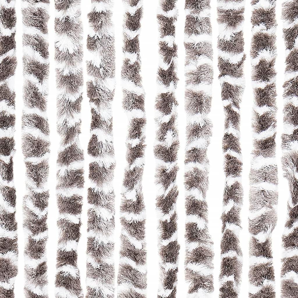 insektgardin 100x220 cm chenille gråbrun og hvid