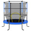 trampolinsæt med sikkerhedsnet 140x160 cm rund blå
