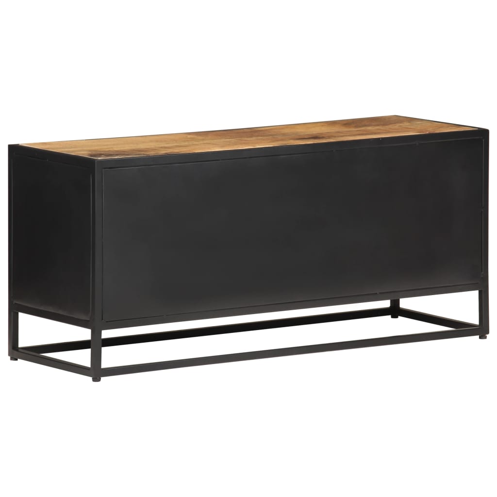 tv-skab 90x30x40 cm ru mangotræ og naturlig rørflet