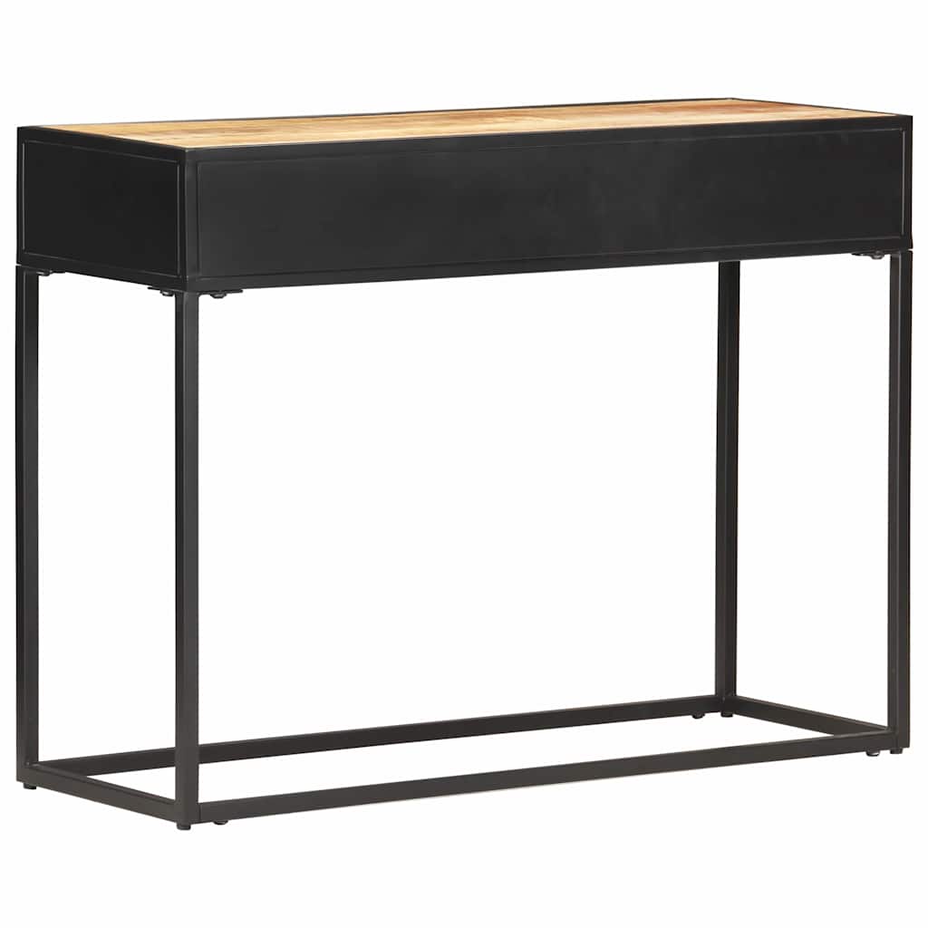 konsolbord 100x35x75 cm ru mangotræ og naturligt rørflet