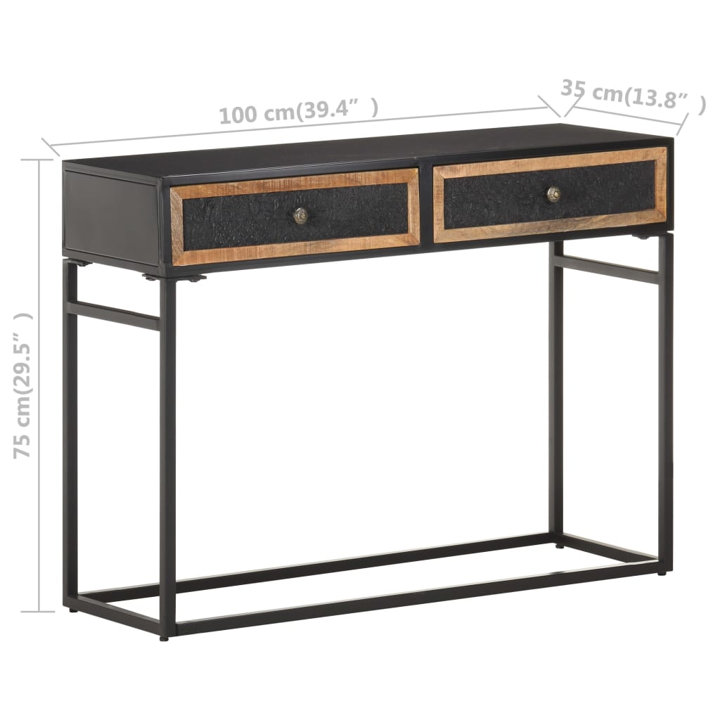 konsolbord 100x35x75 cm massivt mangotræ