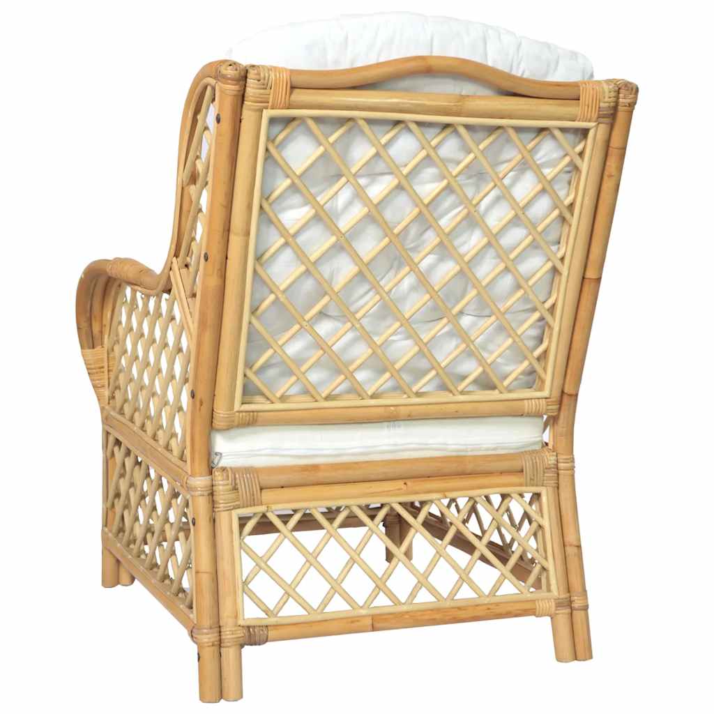 sofa med hynde naturlig rattan og linned