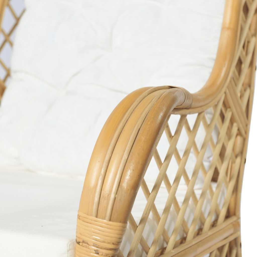 sofa med hynde naturlig rattan og linned